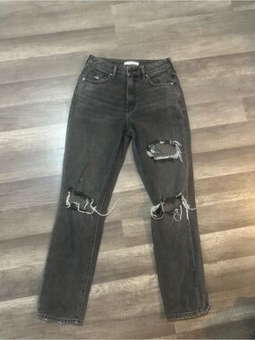 PacSun Women’s Jeans Black Distressed Straight Leg Size 26